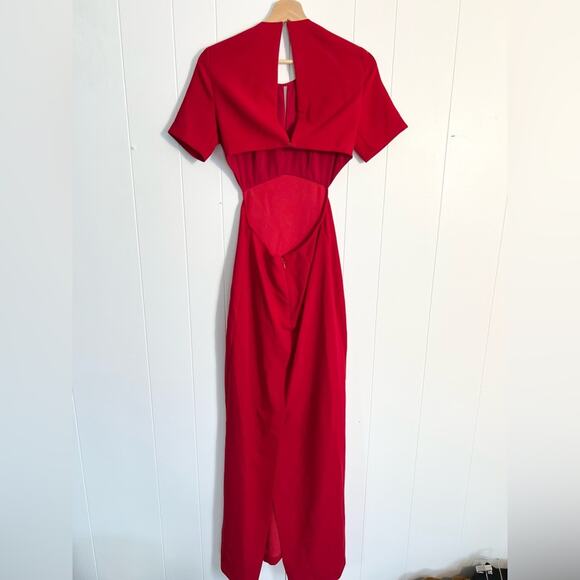 BCBGeneration NWT size 2 red cut out dress long gown wedding - Picture 5 of 10